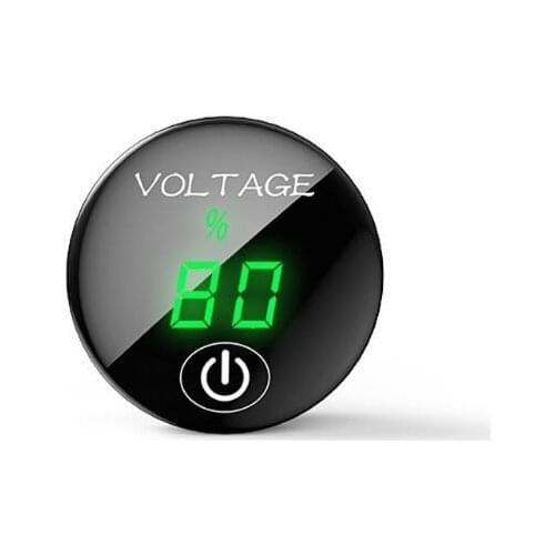 DC 5V-48V Car Motorcycle LED Panel Digital Voltage Meter Battery Capacity Display Voltmeter with Touch ON OFF Switch