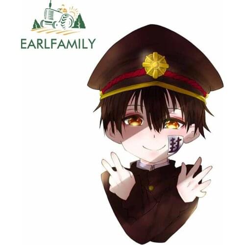 EARLFAMILY 13cm x 8.2cm For Toilet Bound Hanako Kun Car Sticker Refrigerator Decal Car Door Protector Waterproof for VAN RV SUV