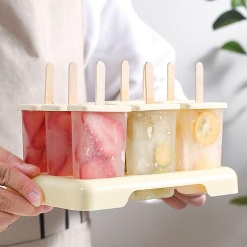 Newest Arrival Ice Cream Mold 9 Ice Popsicle Mold Set, Reusable Ice Cream Mold with Stick ans Lid Creative Kitchen Tool