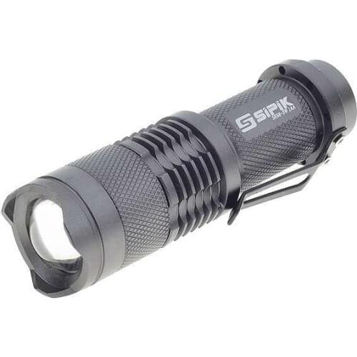 Hot SIPIK CREE 450-Lumen Convex Lens LED Flashlight w/ Cree Q5-WC - Grey (1*AA/1*14500 Battery)