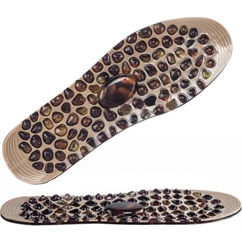 Imitated Pebbles Massage Insole Rubber Cobblestons Therapy Acupressyre Point Adjustable Size Foot Massage Relief Fatigue Durable