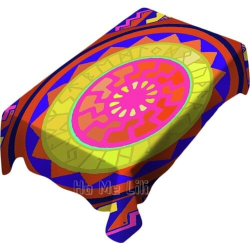 Circular Color Geometric Pattern Seamless Vector Picture Decoration Desktop Tablecloth Polyester Waterproof And Oil Proof Can B