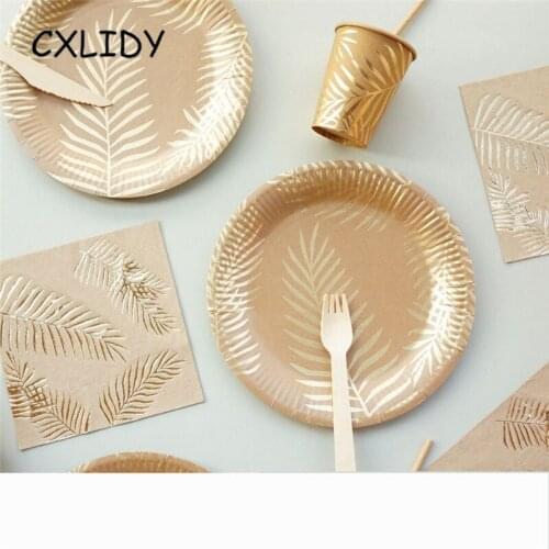 Summer Series Pinapple Disposable Tableware Gilding Paper NapkinsCupPlate Party Supplies Home Wedding Party Decoration DT47