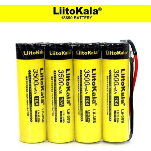 LiitoKala Lii-35S 1S4P 3.7V 18650 3500mAh * 4 14A 14000mAh rechargeable lithium battery suitable for fishing / speakers