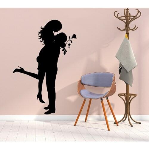 Love Wall Decal Romantic Girl Man Rose Family Home Decoration Accessories For Living Room Bedroom Removable Vinyl Sticker Y569