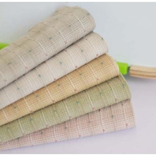 Little Cloth DIY Japan Group Yarn-dyed Fabric,for Sewing Handmade Patchwork Quilting , Stripe Suede Fabric Plain