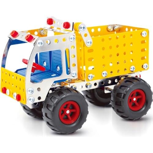 Metal building blocks assembly trucks the disassemblability assembling car model toys