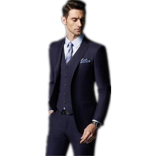 3pcs Men Suit Fashion Business Groom Wedding Party Prom Tuxedo Support Custom