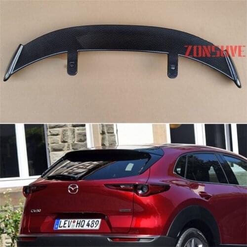 Use For 2020-2021 Mazda cx-30 ABS Plastic Carbon Fiber Look Hatchback SUV Roof Rear Wing Body Kit Accessories