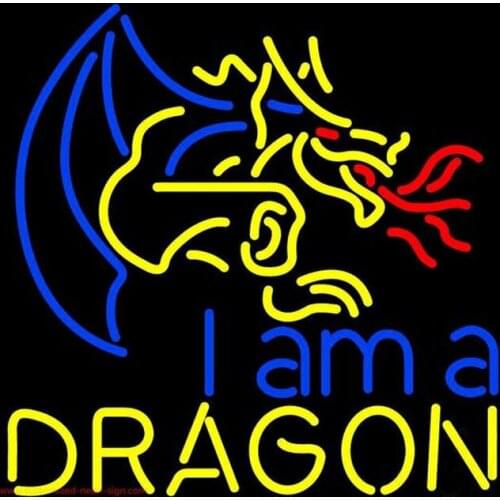 Neon Sign For I Am A Dragon Lamp real glass tubes resterant decorate wall light beer bar club DISPLAY Impact art Attract light