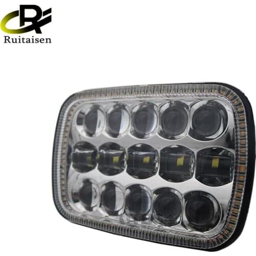 1 Pair 7X6 5X7 Led Headlight With White Drl Amber Turn Signal Halo Front Headlight For Jeep Car For Jeep Cherokee