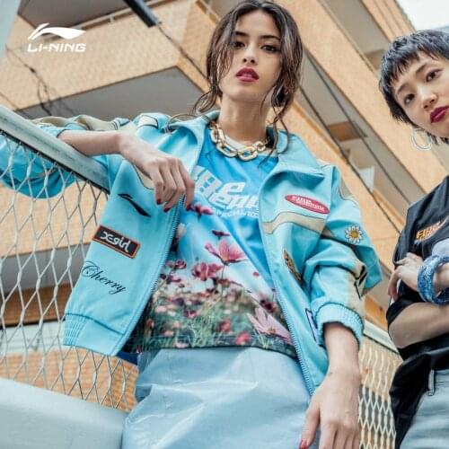 Lining Summer Women T-shirt China Lining X X-girl Girl Gang Branded Signed Jointl Series Loose Fashion Sport T-shirt AHSP344