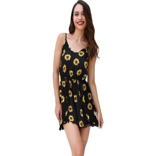 Casual Off Shoulder Floral Printed Irregular Playsuits 2020 Summer Small Daisy Beach Romper For Woman Romper One Piece Romper