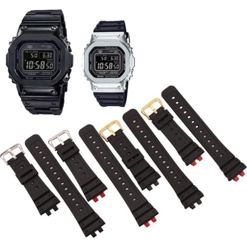 Resin strap mens pin buckle watch accessories for Casio G-SHOCK GMW-B5000 outdoor sports waterproof rubber strap ladies band