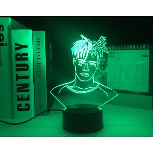 The Raper Figure XXX Tentacion souvenir Gifts For Fans 3D illusion Lamp Decoration Night Lights Jahseh Dwayne Ricardo Onfroy