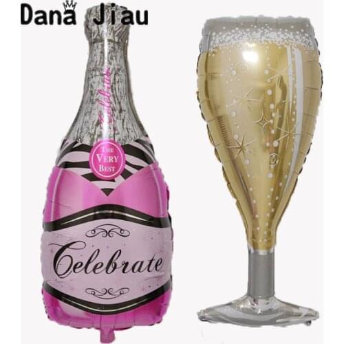 Pink Birthday Party wedding Foil Balloons Champagne Cup wine Bottle celebration balloon holiday summer Parties decoration