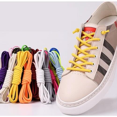 1 Pair No Tie Shoelaces Round Strong Elastic Shoelace Kids Adult Leisure Sneakers Quick Shoe Lace Outdoor Fashion Lazy Laces
