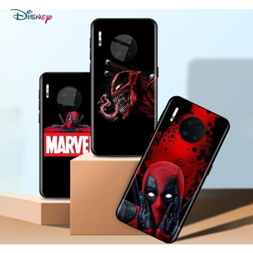 Marvel Avengers Super Hero Deadpool For Huawei Mate 40 RS Porsche Design 30 20 X 10 Lite Pro Plus TPU Silicone Black Phone Case