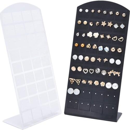 72/48/24 Holes Fashion Earrings Ear Studs Show Plastic Jewelry Display Rack Metal Stand Organizer Holder 2 Colors New