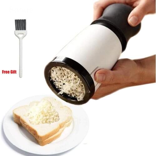 Stainless Steel Cheese Grater Butter Mill Grater Spreadable Bread Veggies Corn Grater Cheese Slicer 2 Blades with Cleaning Brush