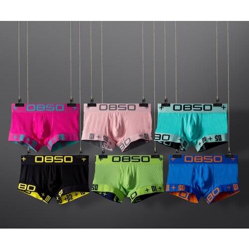 0850 Boxers 6 Color Clash Color revolution Underspants Thread Uneven Weave Perspiration And Moisture Breathable Soft Males Short