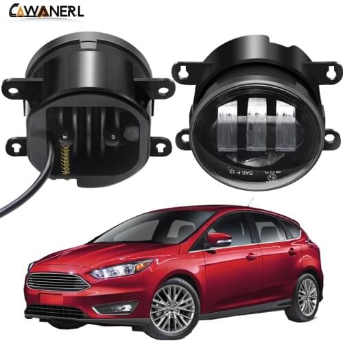 Fog Light Assembly For Ford Focus Mk2 Mk3 2004-2015 Car Front Bumper LED Fog Lamp DRL White Amber 30W 4000LM 12V