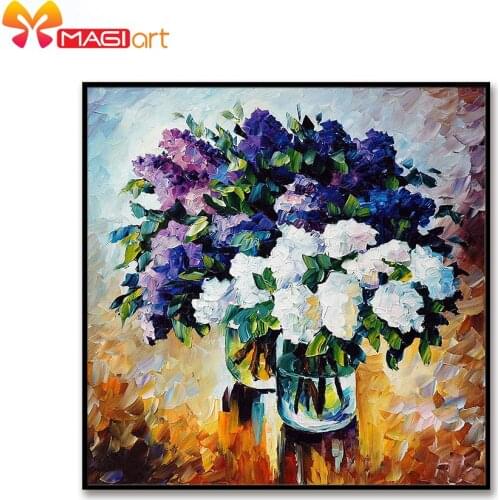 Cross stitch kits Embroidery needlework sets 11CT water soluble canvas patterns 14CT Two bunches of lavender -NCMF333