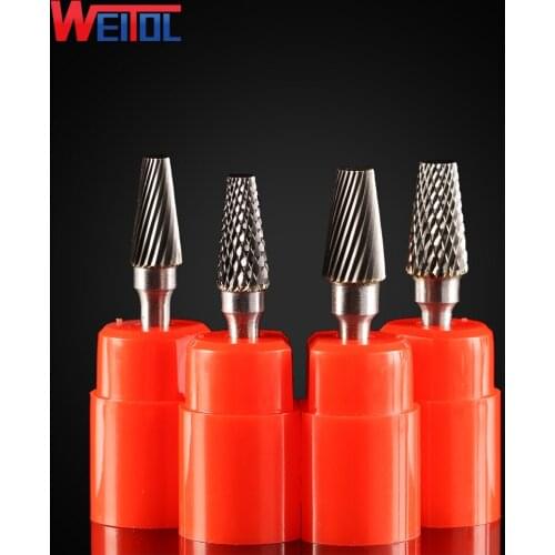 Weitol 1pcs 6mm S type carbide rotary files power tools carbide burrs cutter bits engraving tools CNC router bits