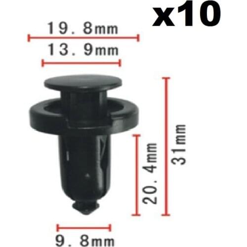 10x For Honda Bumper arm expansion nail / Nylon Retainer Clip
