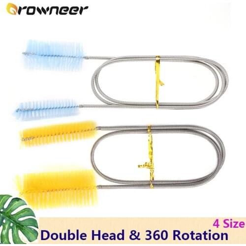 4 Size High-density Bristles All-around Double Head Cleaning Brush Delicate Spiral No Rust Aquarium Fish Tank Tube Washing Tool
