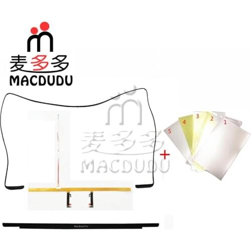 4pcs/set New for Macbook Pro Retina13" A1706 A1708 15" A1707 LCD Rubber Ring & Backlight Sheets & Logo Bezel & Backlight Strip