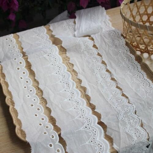 5yard Pure cotton hollow embroidery clothing lace accessories DIY baby clothes childrens clothing collar accessories skirt