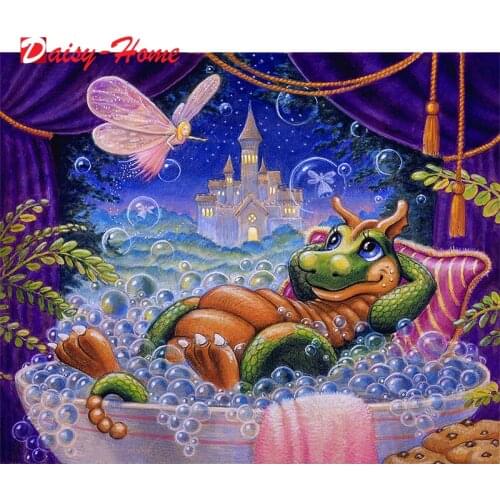 5d Diy Diamond Embroidery Fairy And Dragon Diamond Painting Elf Animal Cartoon Full Square Rhinestones Home Decoration Gifts