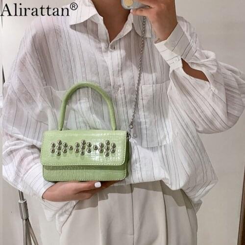 Alirattan New PU Leather Crossbody Bag For Women Fashion Design Crocodile Pattern Shoulder Messenger Bags Travel Vacation Bag