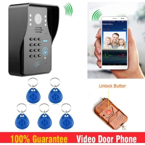 Wireless WIFI Video Door Phone Doorbell Intercom support Password ID Card Remote Contorl Unlock Smart Phone Wireless Control