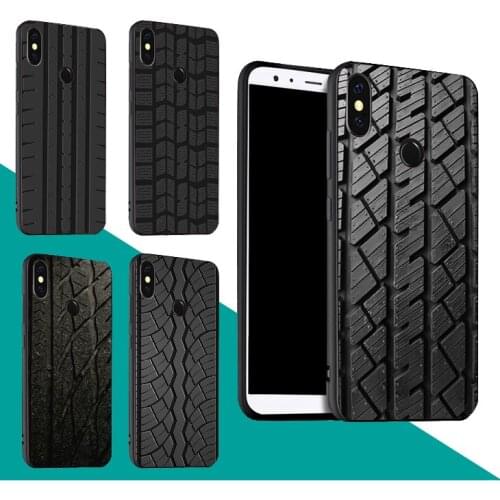 Black Tyre Tread Texture Case For Xiaomi Redmi Note 9 7 8 Pro 9S 8T 9A 9C Mi Note 10 Lite A3 For POCO X3 F2 Pro