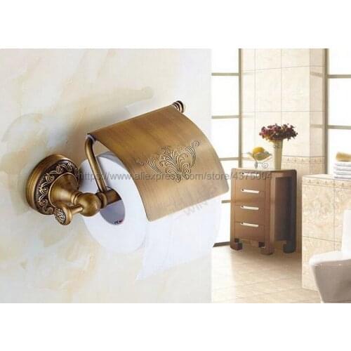 Bathroom Washroom Toilet Paper Holder Roll Tissue Holders Paper Box Bathroom Accessories Antique Brass Nba487