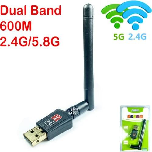 Dual Band Wireless Network Card 600M 2.4G/5.8G Wireless Wifi Receiver Transmitter USB Wireless Network Card AC600