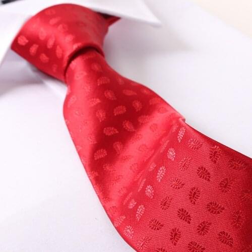 Paisley Tie Polyester Jacquard Mens Business Tie Suit Formal Tie for Men Red Bowtie Wedding Party Fashion bow