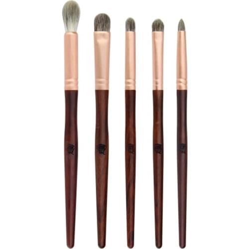 H99 Professional Handmade Makeup Brush Set 5pcs Soft Goat Fox Horse Hair Eye Shadow Brush Redwood Handle Make Up Brushes Kit