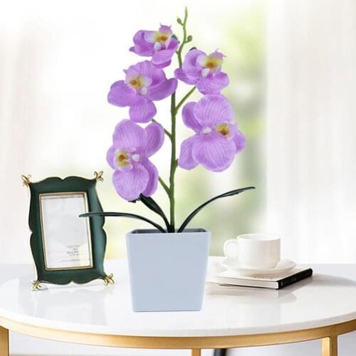 Artificial Plants Fadeless Lifeful Plastic Artificial Bonsai Plants for Garden Phalaenopsis Potted Holiday Party Decoration