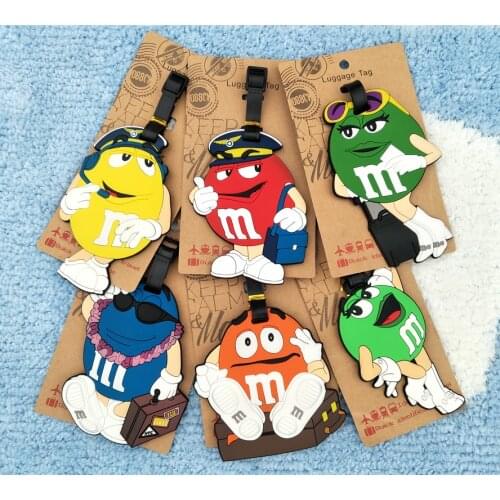 IVYYE Chocolate Bean Anime Travel Accessories Luggage Tag Suitcase ID Address Portable Tags Holder Baggage Labels New
