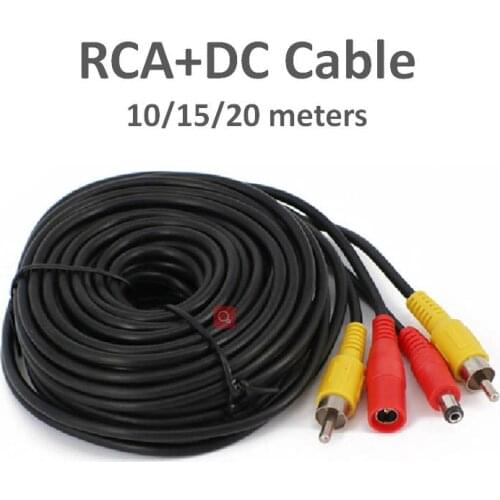 10/15/20m RCA cable for Car camera Car DVR Video Audio Cable for car front/back camera & CCTV monitor &subwoofer& Stereo System
