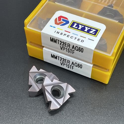 10PCS MMT22ER AG60 VP15TF/US735 MMT22IR AG60 VP15TF/US735 Carbide Insert Thread Turning Tool CNC Lathe Tools Threading Blade