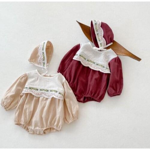 2021 new boys girls rompers with hat cotton full sleeve autumn babys jumpsuit