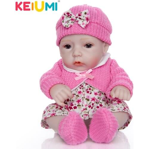 11 Inch Mini Doll Reborn Babies Full Silicone Vinyl Body Lifelike Newborn Dolls Realistic Girl Toys Children Christmas Gifts
