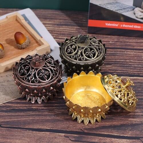 Retro Lotus Incense Burners Holder Mini Sandalwood Censer Home Decor Craft