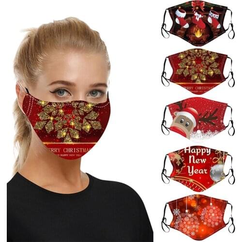 Face Mask Kids Boys Girls Merry Christmas Gift Xmas Decor Navidad Decor Santa Claus Christmas Santa Print Happy New Year 2021