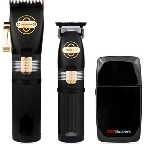 POP Barbers Professional Hair Clippers Rechargeable Shaving Hair Trimmer Cutting LCD Display Machine Haircut Titanium Blade