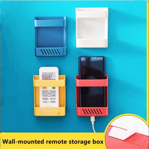 Adhesive Remote Control Holder Wall Mounted Remote Controller Organizer No Drilling with Slot Home Office Desk Phones Charging